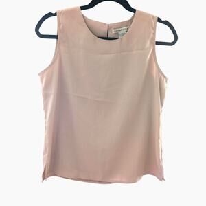 Notations‎ Nude Beige Sleeveless Shell Blouse Button Career Top S Lightweight